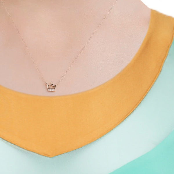 Crown Necklace - Yellow Gold