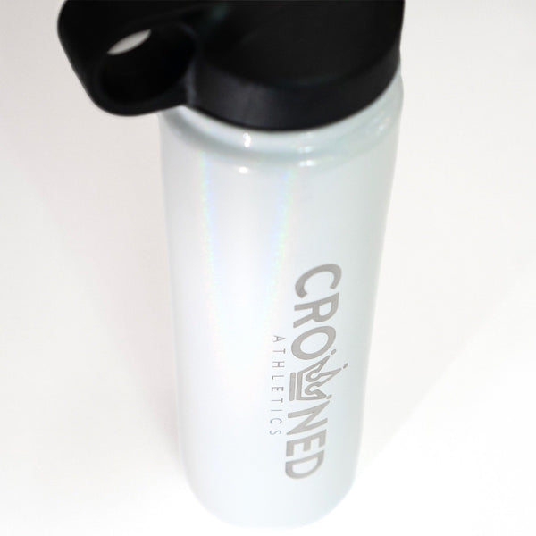 Crowned Water Bottle - White