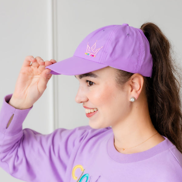 Crowned Purple Athletic Cap