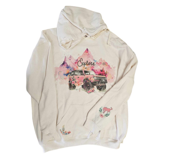 Bronco Floral Hoodie Sweatshirt