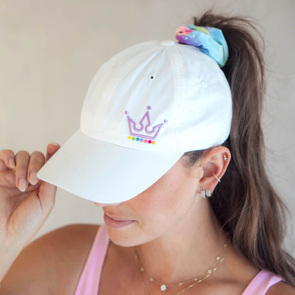 Crowned White Athletic Cap