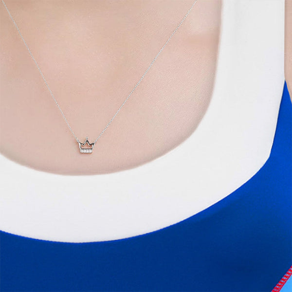 Crown Necklace - White Gold