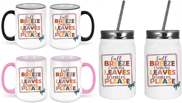 Bronco Fall Leaves Drinkware