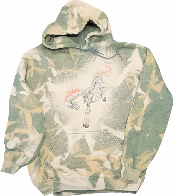 Bronco Halloween Skeleton Killin it Since 1966 Bleached Sweatshirt