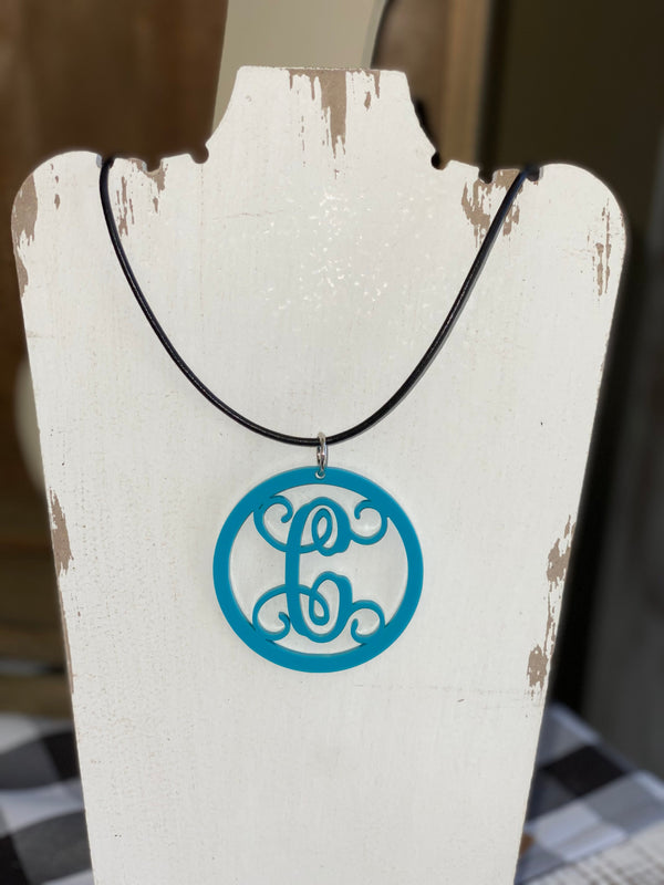 Acrylic Initial Pendant Necklace