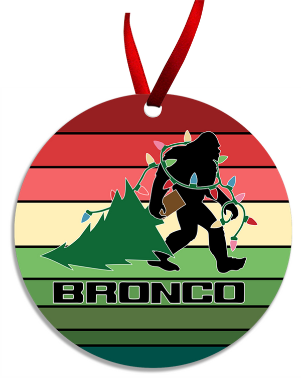 Bronco Christmas Sasquatch Ornament