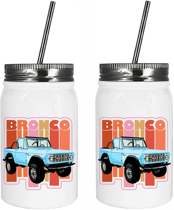 Classic Bronco Mason Jar