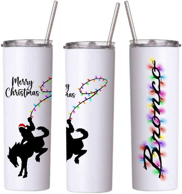 Bronco Christmas Sasquatch Tumbler